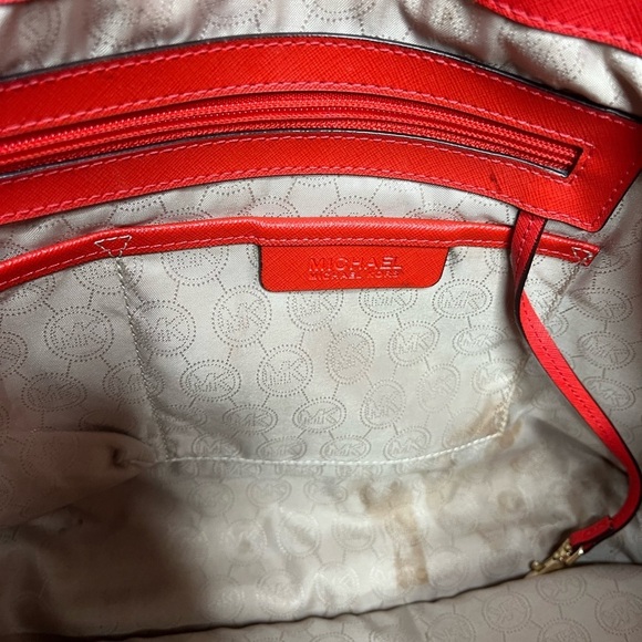 Michael Michael Kors Red Large Jet Set Leather Tote - Picture 7 of 7